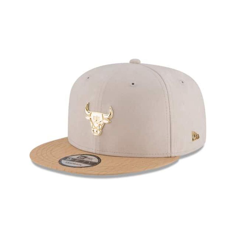 NBA Chicago Bulls Gold Badge 9Fifty Snapback (PUD1254) - Brown New Era Caps